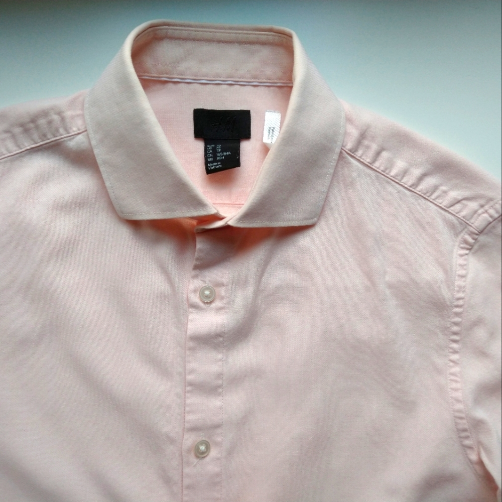 Peach H&M men's dress shirt size XS/chemise habillé